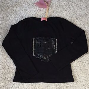 Miniman (France) Il Etait Une Fee Kids BlCk L/S Top 8y NWT